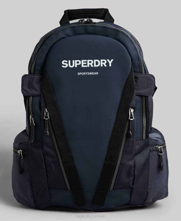 erkekler Superdry Donanma dağ muşamba grafik sırt çantası NNTB113