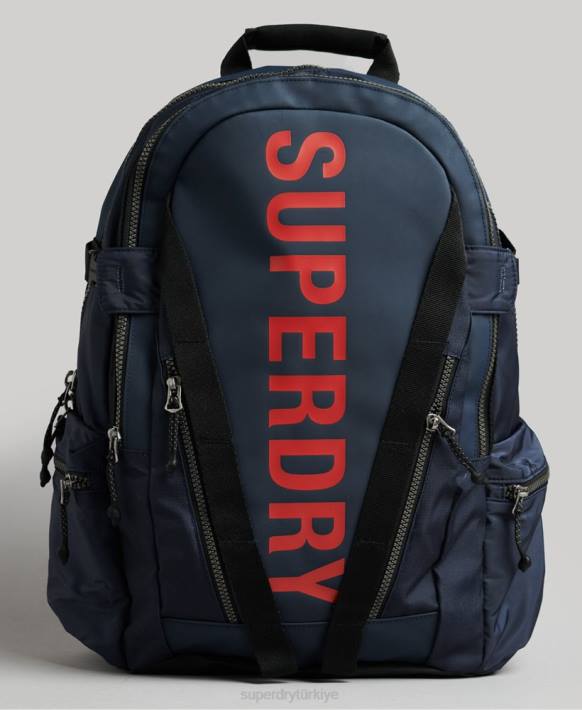 erkekler Superdry Donanma dağ muşamba grafik sırt çantası NNTB1728
