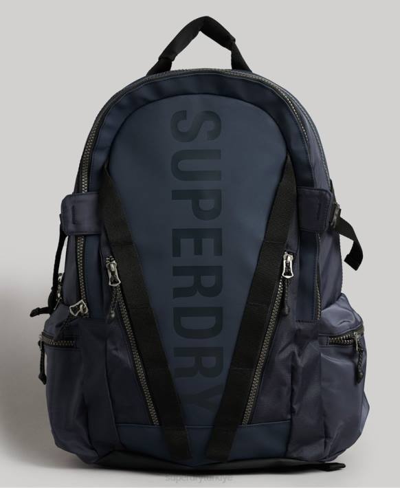 erkekler Superdry Donanma dağ muşamba grafik sırt çantası NNTB1832