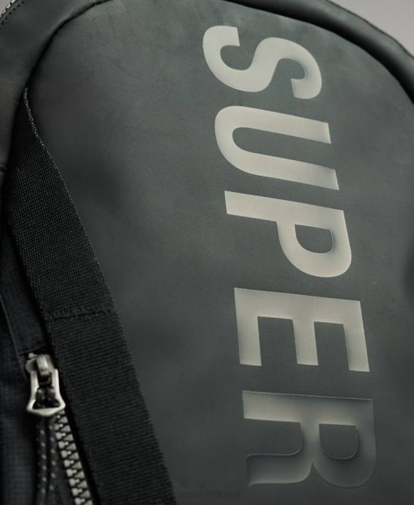 erkekler Superdry siyah dağ muşamba grafik sırt çantası NNTB1696