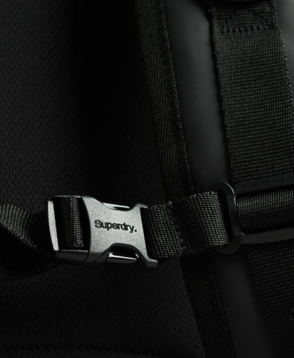 erkekler Superdry siyah dağ muşamba grafik sırt çantası NNTB1696