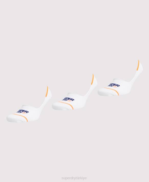 erkekler Superdry beyaz görünmez spor çorapları NNTB1853