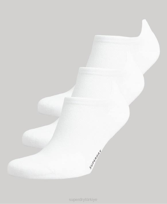erkekler Superdry beyaz organik pamuklu spor çorap paketi NNTB1678