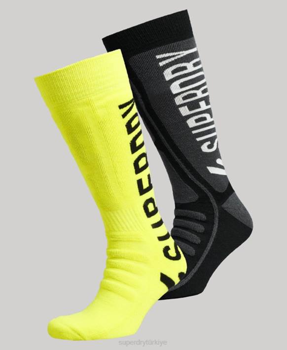 erkekler Superdry çok kar çorabı 2'li paket NNTB1389