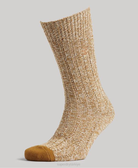 erkekler Superdry çok organik pamuklu bükümlü çorap paketi NNTB1762