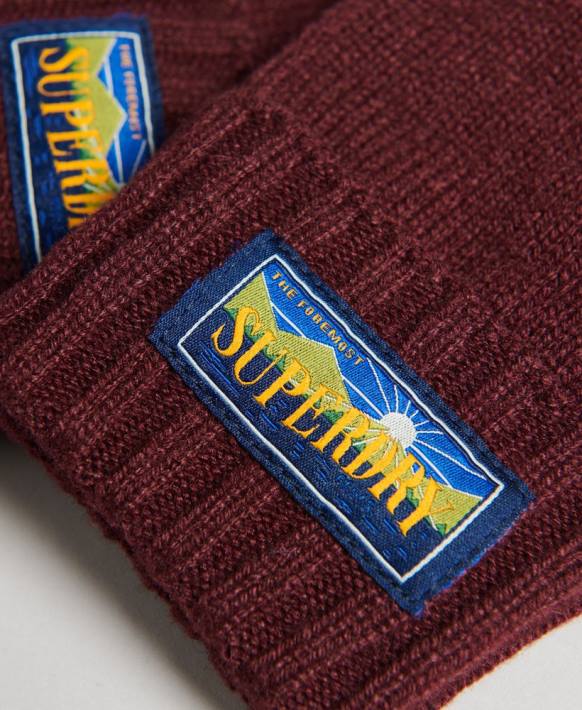 erkekler Superdry kırmızı yün karışımı radar eldivenleri NNTB1710