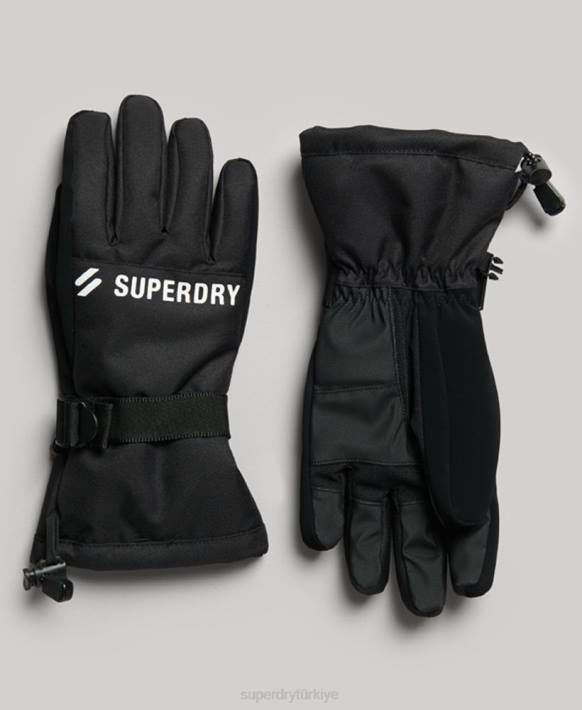 erkekler Superdry siyah kar eldivenleri NNTB1390
