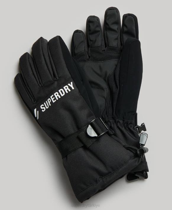 erkekler Superdry siyah kar eldivenleri NNTB1390