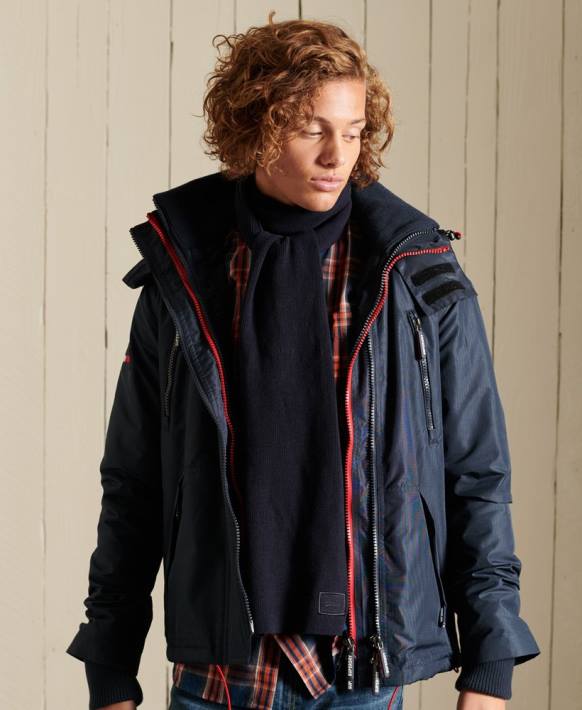 erkekler Superdry Donanma eski logo klasik eşarp NNTB6411