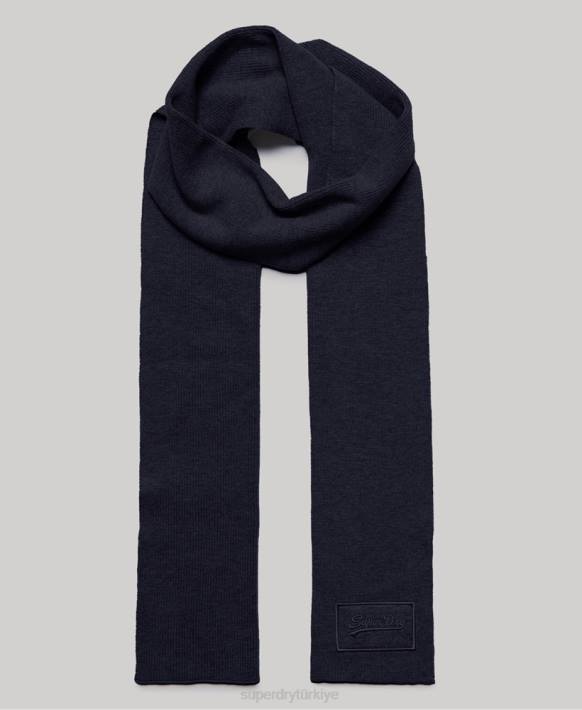 erkekler Superdry Donanma eski logo klasik eşarp NNTB6411