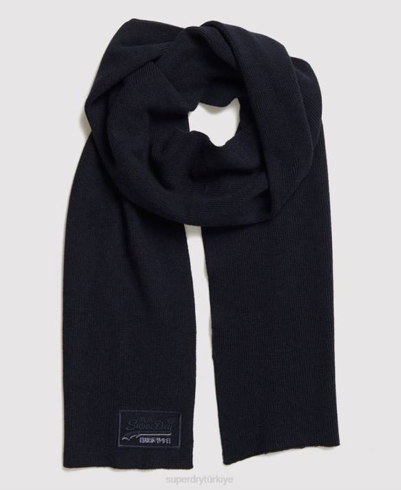 erkekler Superdry Donanma turuncu etiketli eşarp NNTB1857