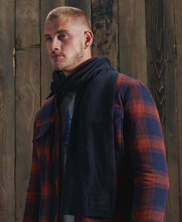 erkekler Superdry Donanma turuncu etiketli eşarp NNTB6436