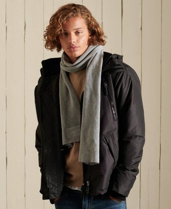 erkekler Superdry açık gri eski logo klasik eşarp NNTB6412