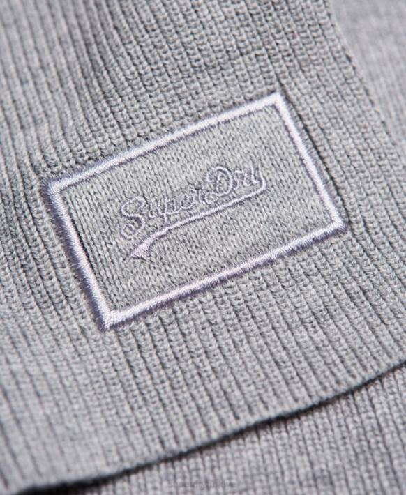 erkekler Superdry açık gri eski logosu eşarp NNTB1821