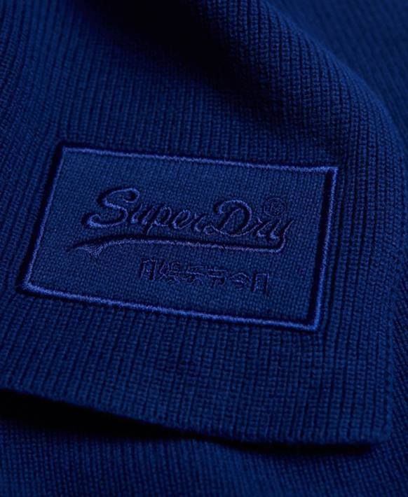 erkekler Superdry mavi eski logo klasik eşarp NNTB6410