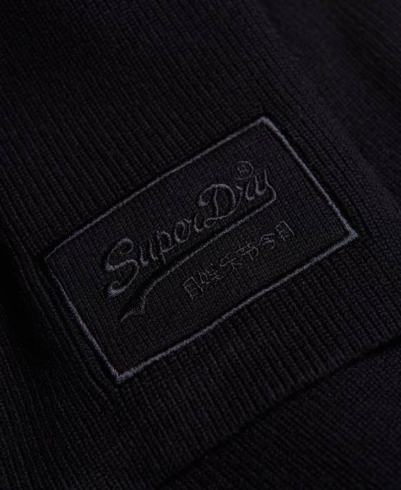 erkekler Superdry siyah eski logo klasik eşarp NNTB1818