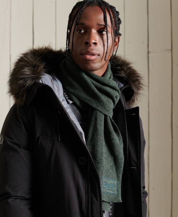 erkekler Superdry yeşil eski logo klasik eşarp NNTB1879