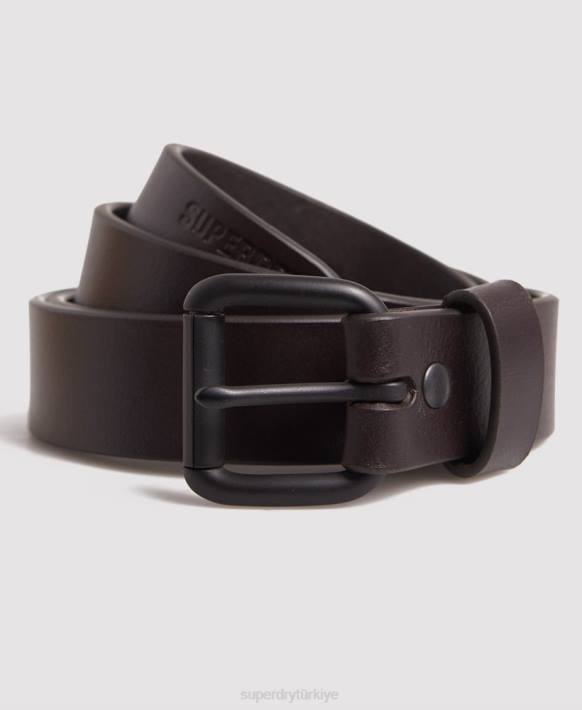 erkekler Superdry kahverengi benson kutulu kemer seti NNTB6457
