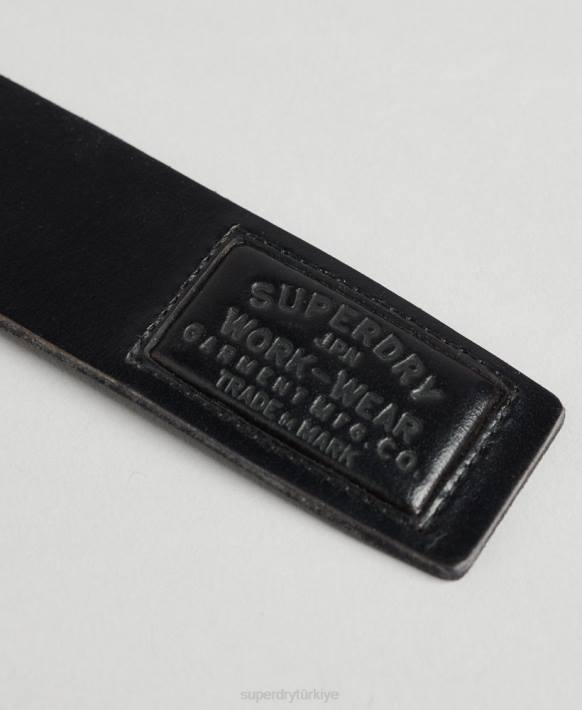erkekler Superdry siyah deri kemer hediye kutusu NNTB1865