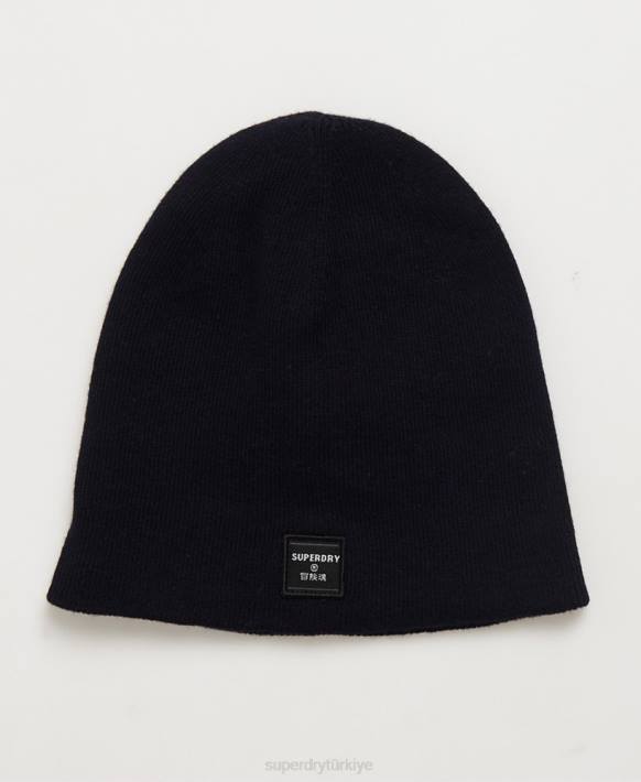 erkekler Superdry Donanma ince lüks bere şapka NNTB1880