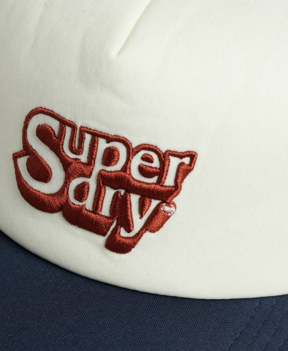 erkekler Superdry beyaz eski kamyon şoförü şapkası NNTB1651