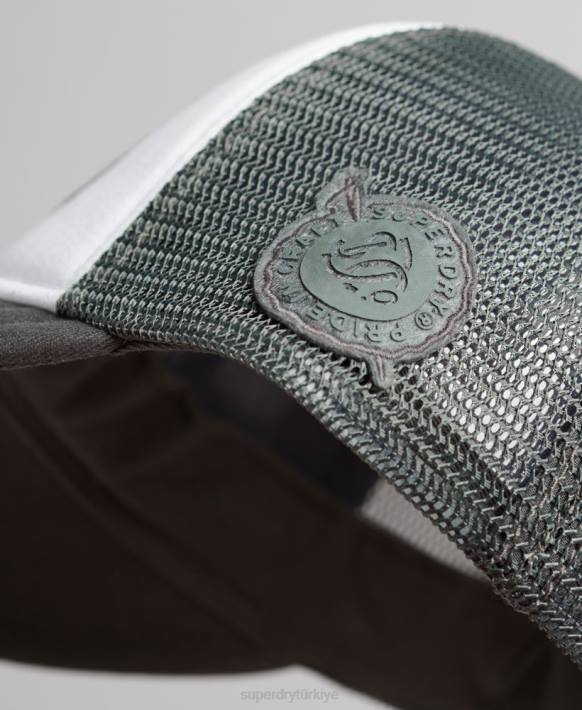 erkekler Superdry beyaz klasik kamyon şoförü şapkası NNTB1594