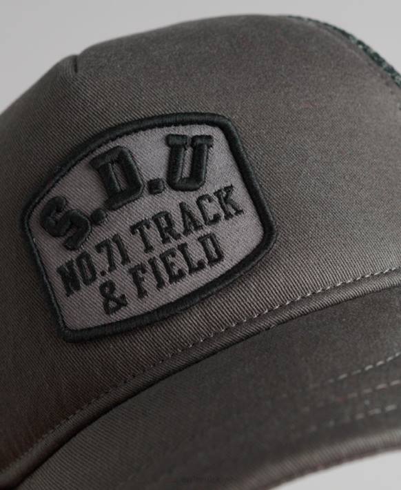 erkekler Superdry koyu gri klasik kamyon şoförü şapkası NNTB1603