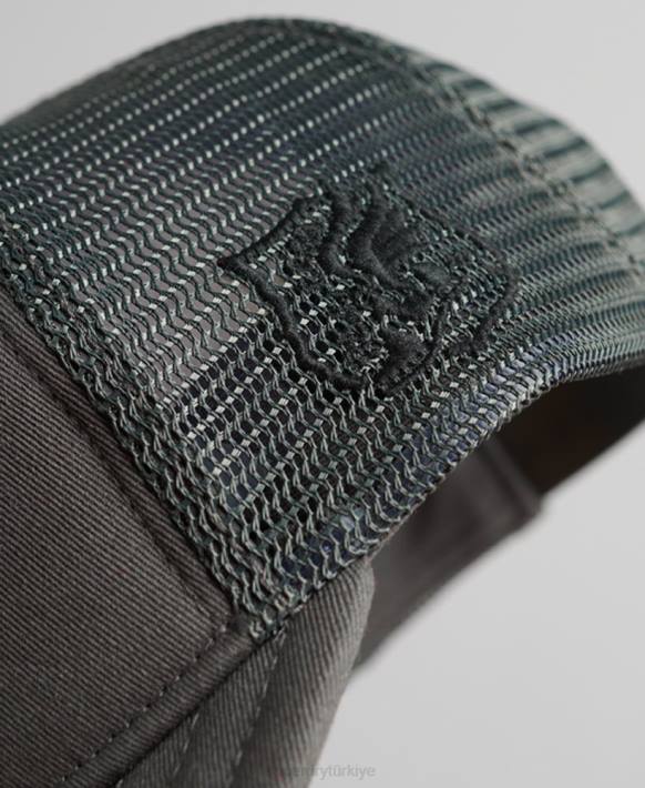 erkekler Superdry koyu gri klasik kamyon şoförü şapkası NNTB1603