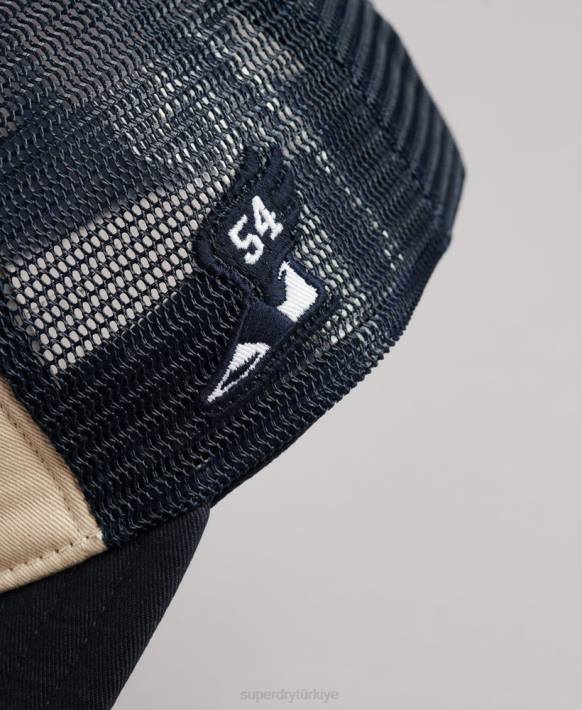 erkekler Superdry krem klasik kamyon şoförü şapkası NNTB1791