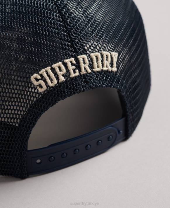 erkekler Superdry krem klasik kamyon şoförü şapkası NNTB1791