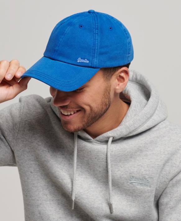 erkekler Superdry mavi eski işlemeli kap NNTB1625