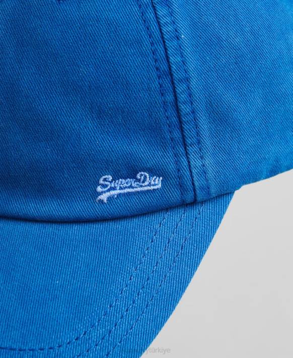 erkekler Superdry mavi eski işlemeli kap NNTB1625