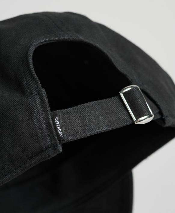 erkekler Superdry siyah temel beyzbol şapkası NNTB1626