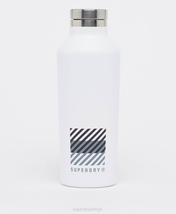 erkekler Superdry beyaz eğitim çelik şişe NNTB5368