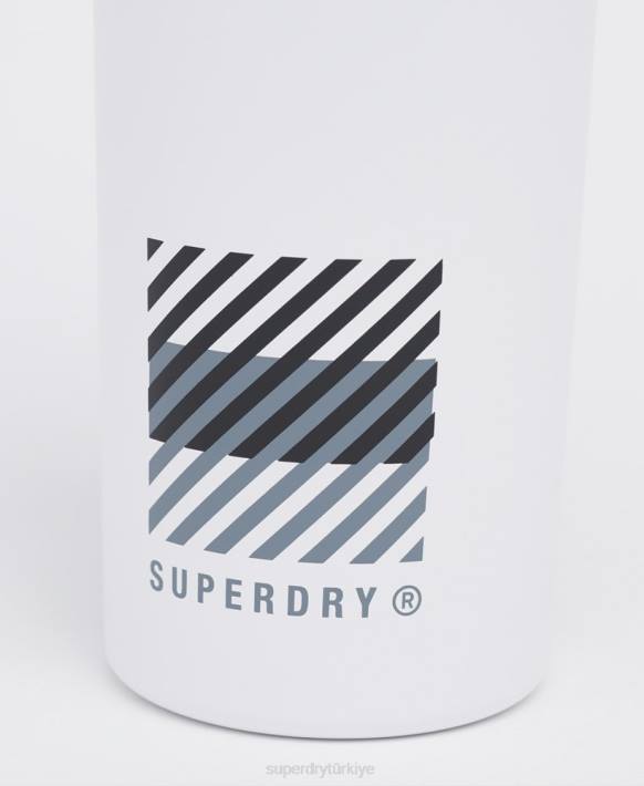 erkekler Superdry beyaz eğitim çelik şişe NNTB5368