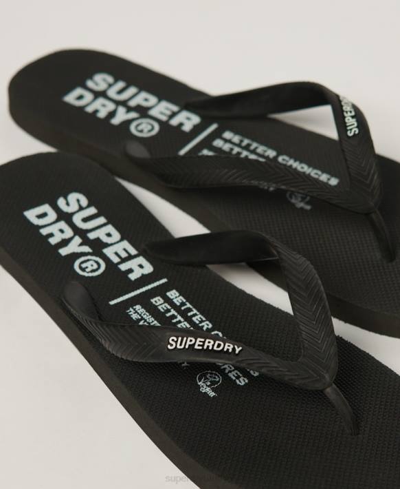 erkekler Superdry siyah stüdyo parmak arası terlik NNTB63