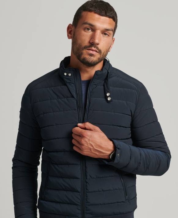 erkekler Superdry Donanma dolgulu harrington ceket NNTB965