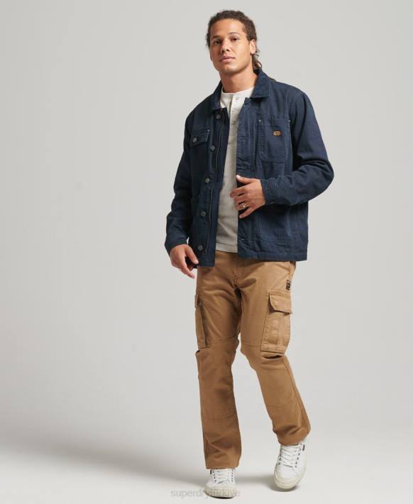 erkekler Superdry Donanma eski çiftlik ceketi NNTB4440