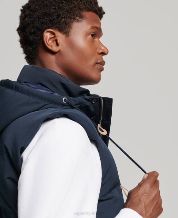 erkekler Superdry Donanma everest kapüşonlu kirpi jile NNTB1024