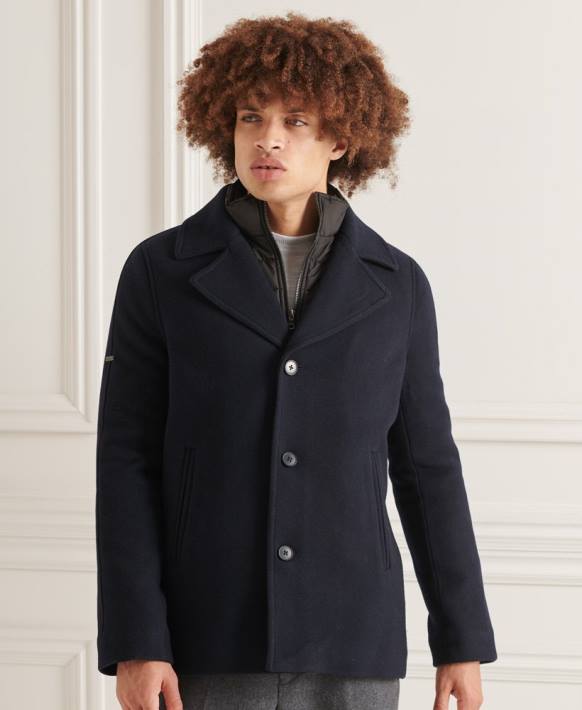 erkekler Superdry Donanma studios kısa kapitone ceket NNTB1036