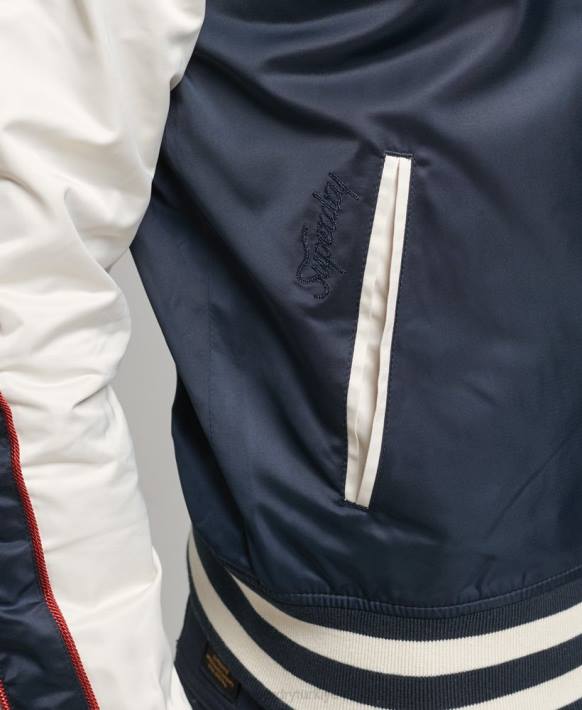 erkekler Superdry Donanma vintage sukajan bomber ceket NNTB4585