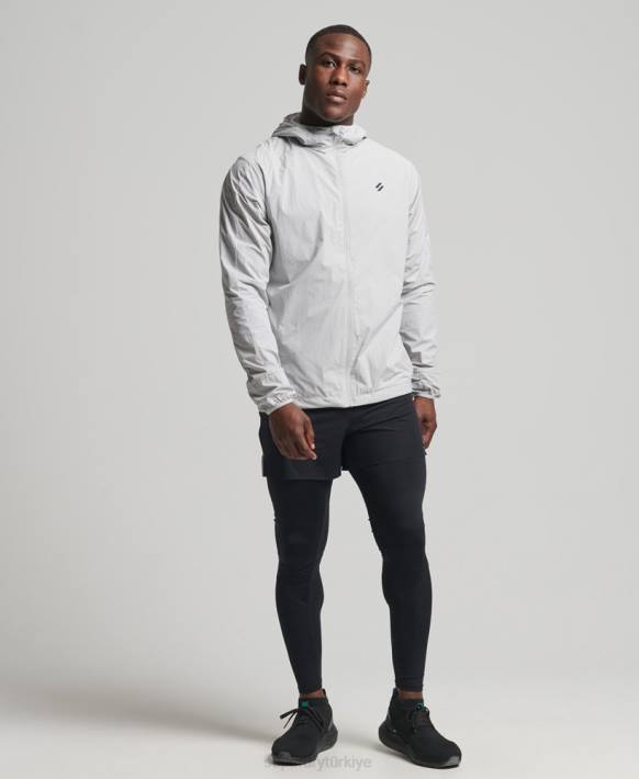 erkekler Superdry açık gri koşu ceketi NNTB5389