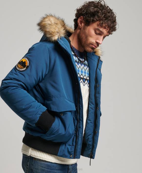 erkekler Superdry açık mavi everest bombacı ceketi NNTB1121