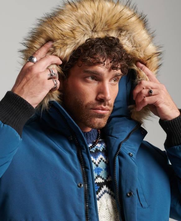 erkekler Superdry açık mavi everest bombacı ceketi NNTB1121