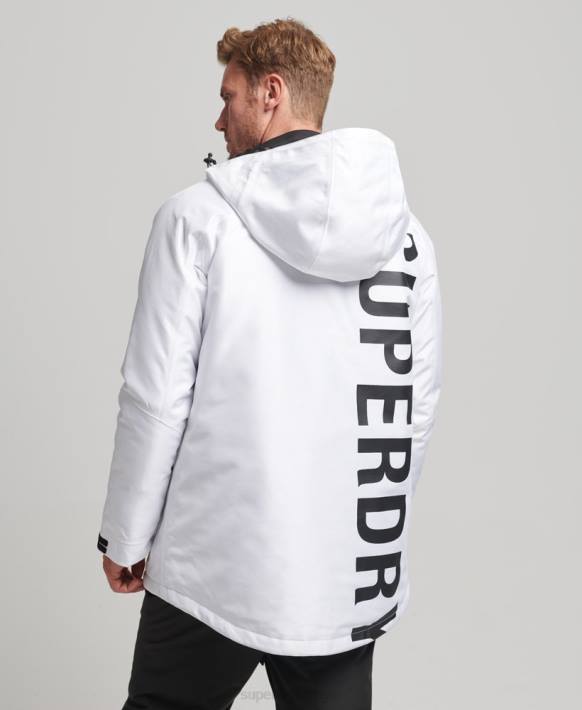 erkekler Superdry beyaz serbest sürüş ceketi NNTB1116