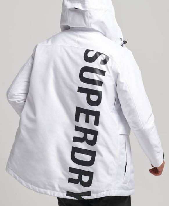 erkekler Superdry beyaz serbest sürüş ceketi NNTB1116