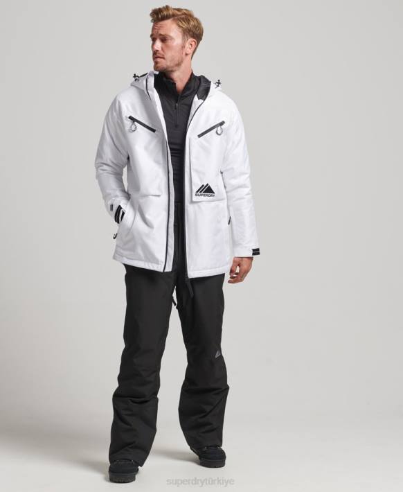 erkekler Superdry beyaz serbest sürüş ceketi NNTB1116