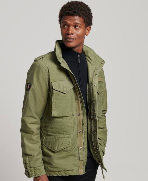 erkekler Superdry haki askeri m65 field borg astarlı ceket NNTB4689