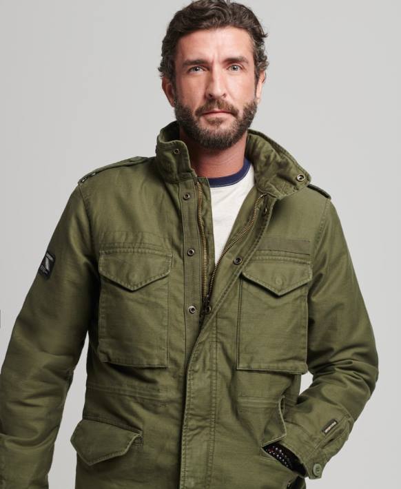 erkekler Superdry haki askeri m65 field borg astarlı ceket NNTB915