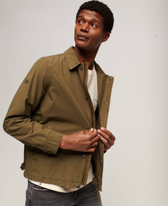 erkekler Superdry haki eski güverte ceket NNTB26